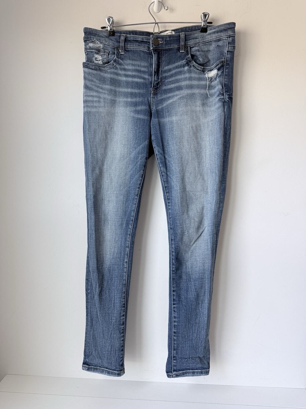 BKE Payton Jeans Womens 30X31.5 Blue Skinny Slim Fit Distressed Stretch Denim
